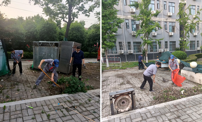 学校后勤开展校园卫生大清理