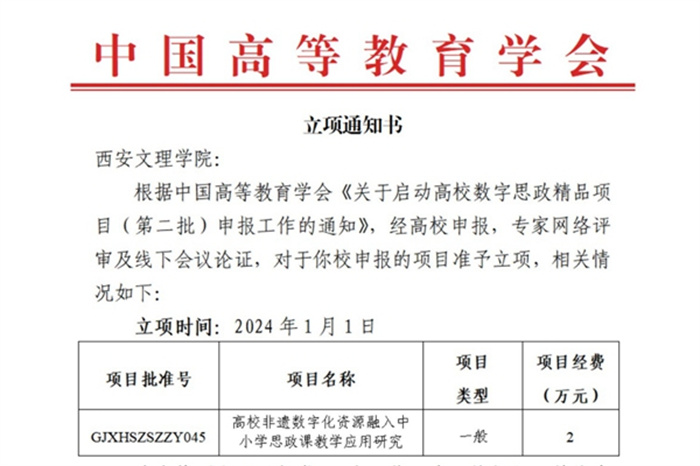 我校首次获批“中国高等教育学会”高校数字思政精品项目
